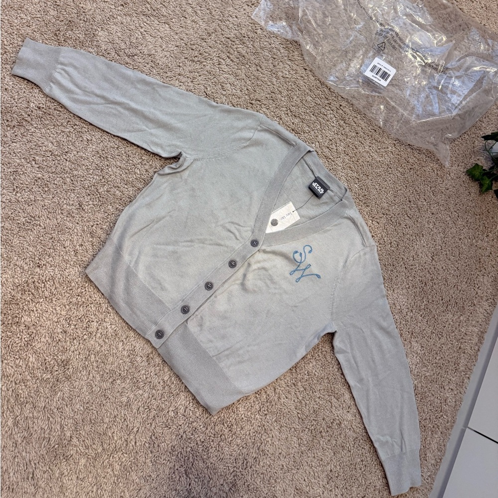 STAR WARS CARDIGAN GREY BLUE NEW WITH TAG SIZE SMALL HER UNIVERSE STARWARS
